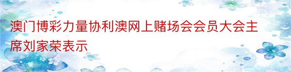 澳门博彩力量协利澳网上赌场会会员大会主席刘家荣表示